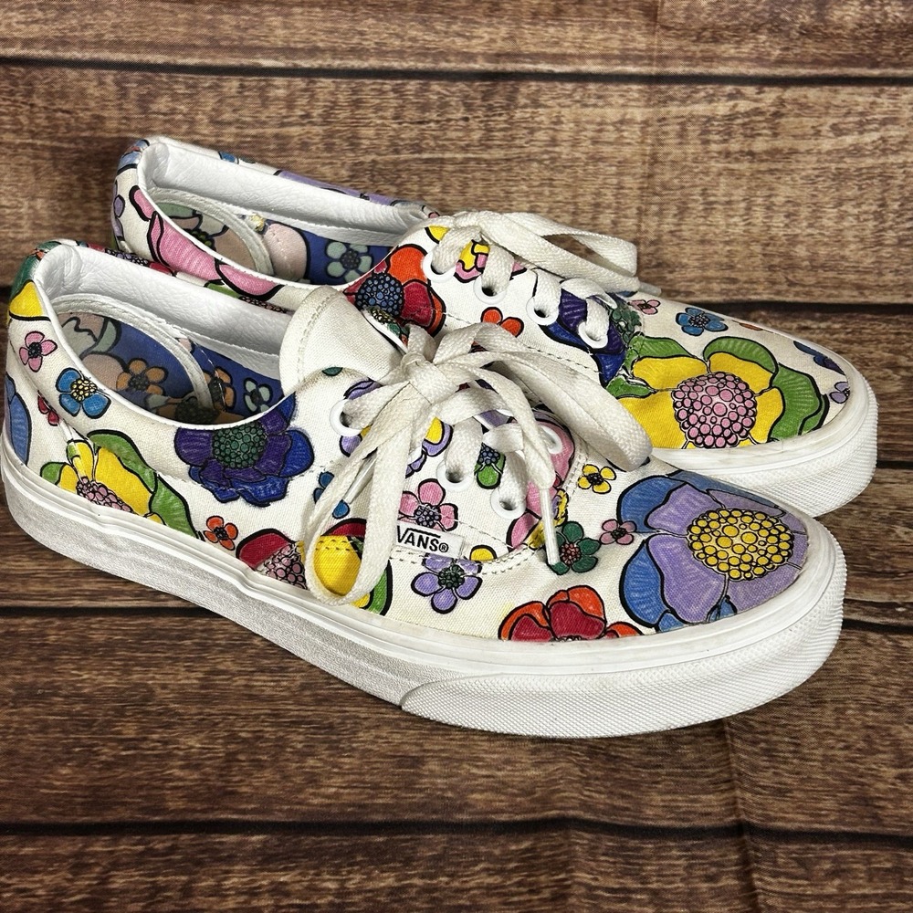 VANS Authentic Off The Wall Era Create Ur Color Shoes‎ Painted Floral Women's 7